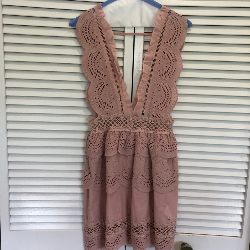 Pink eyelet dress